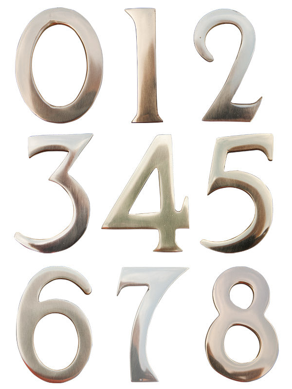 3" Address Numbers (Brass, Self-Adhesive)